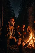 Bonfire Party: AI Halloween example