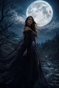 Moonlit Portrait: AI Halloween example