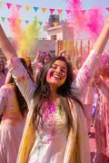 Rooftop Holi Party: AI Holi example