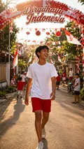 Red & White Neighbourhood: AI Indonesia Independence Day example