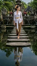 Royal Water Garden: AI Indonesian Heritage & Royalty example