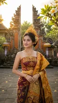 Balinese Ceremonial Fashion: AI Indonesian Traditional Fashion example