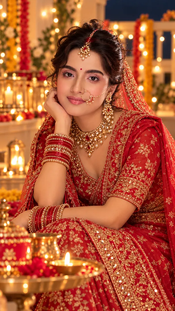 Karwa Chauth Bridal Look: AI Karwa Chauth photo effect