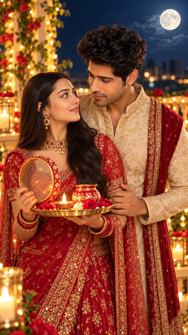 Karwa Chauth Love Moment: AI Karwa Chauth photo effect