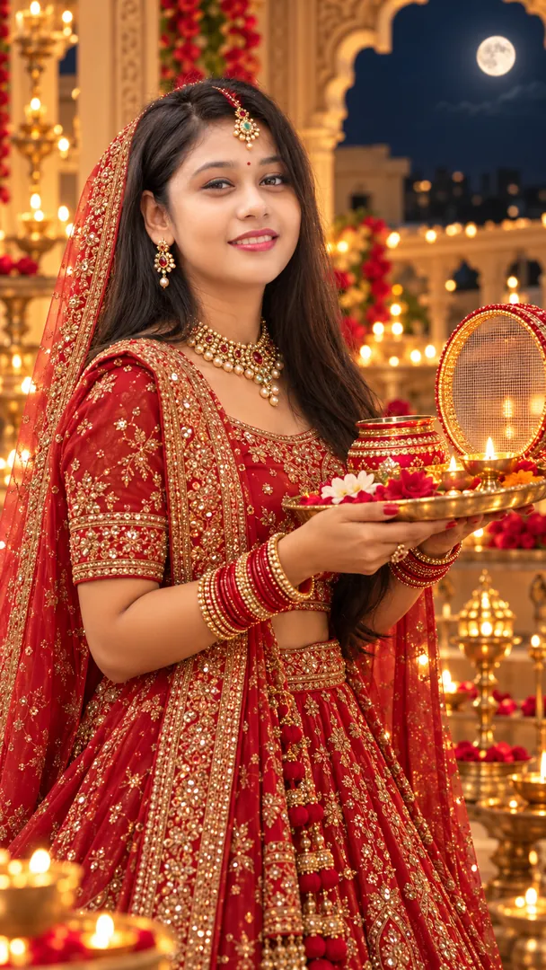 Royal Karwa Chauth Portrait: AI Karwa Chauth photo effect