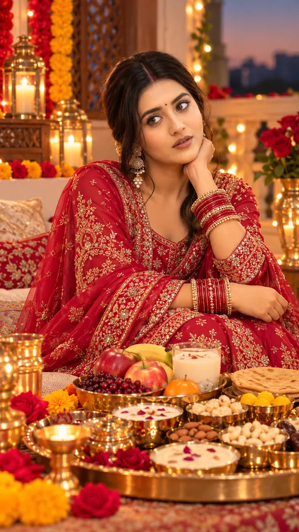 Sargi Celebration Portrait: AI Karwa Chauth photo effect
