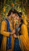 Radha Krishna Couple: AI Krishna Janmashtami example
