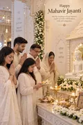 Mahavir Jayanti Family Puja: AI Mahavir Jayanti example