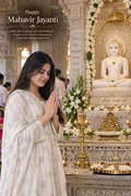 Jain Temple Portrait: AI Mahavir Jayanti example