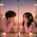 Sweet & Playful: AI Matching Wallpapers example