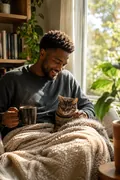 Cozy Cat Morning: AI Me & My Pet example