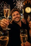 Champagne Toast at Midnight: AI New Year's Eve example