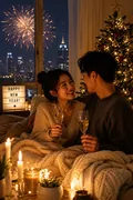 Cozy New Year's Eve at Home: AI New Year's Eve example