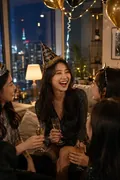 Friends New Year's Celebration: AI New Year's Eve example