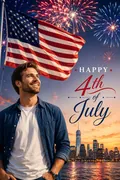 Independence Day Greeting: AI Patriotic USA example