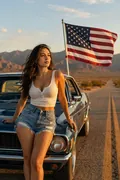 Patriotic Road Trip: AI Patriotic USA example