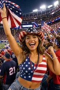 Patriotic Sports Celebration: AI Patriotic USA example