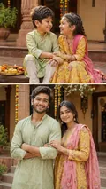 Then & Now Siblings: AI Raksha Bandhan example
