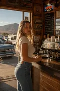 Vintage Roadside Café: AI Retro & Vintage Decades example