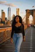Brooklyn Bridge Sunset: AI World Cities & Landmarks example