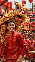 Barongsai Lion Dance: AI Waisak & Imlek Celebrations example