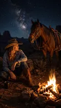 Cowboy Campfire: AI Western Cowboy example