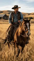 Cowgirl on the Ranch: AI Western Cowboy example
