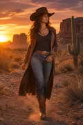 Wild West Desert: AI Western Cowboy example