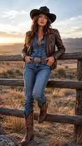 Western Fashion Portrait: AI Western Cowboy example